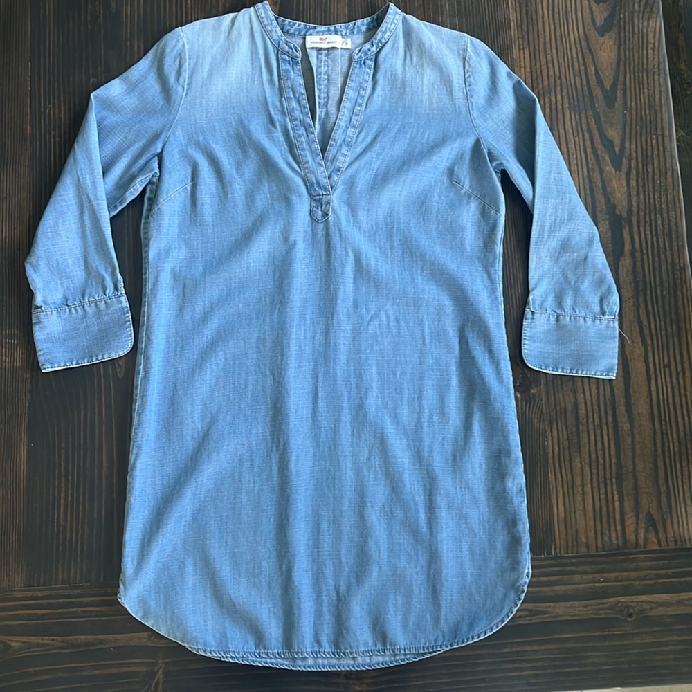 Women’s Vineyard Vines Chambray Tunic Shirt Dress - Size 6 - 3/4 sleeve